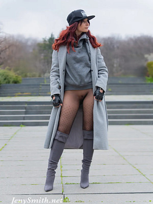 Jeny Outdoors in Seamless Pantyhose - image 1